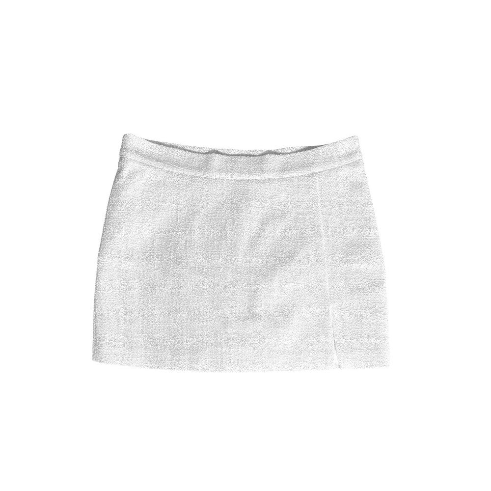 Steve Madden White Cam Skirt Skort Textured Tweed Mini Preppy Women's Size S NWT